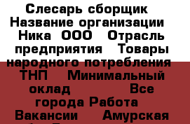 Слесарь-сборщик › Название организации ­ Ника, ООО › Отрасль предприятия ­ Товары народного потребления (ТНП) › Минимальный оклад ­ 15 000 - Все города Работа » Вакансии   . Амурская обл.,Благовещенск г.